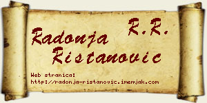 Radonja Ristanović vizit kartica
